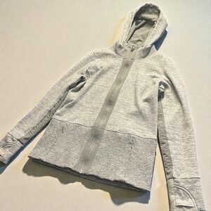 Womens Athleta Victory Gray Full Zip Hoodie Jacket Size M Excellent Condition